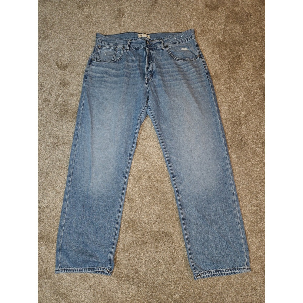 Madewell Dean Easy Straight Jean Women 31 Light Wash Blue Button Fly Sustainable